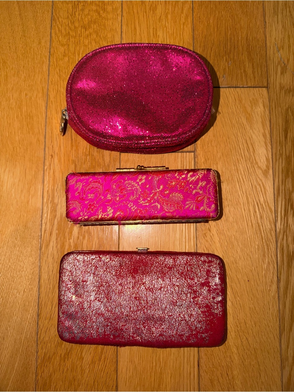 Victoria's Secret Hot Pink 3-Piece Cosmetic & Clutch Set